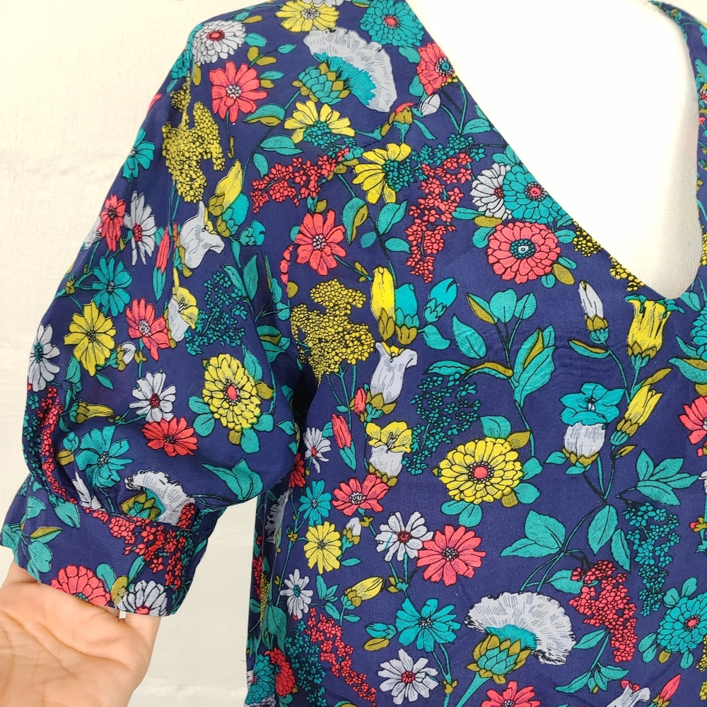 FRENCH CONNECTION FLORAL SILK PULLOVER DRESS (655) - Picture 2 of 15